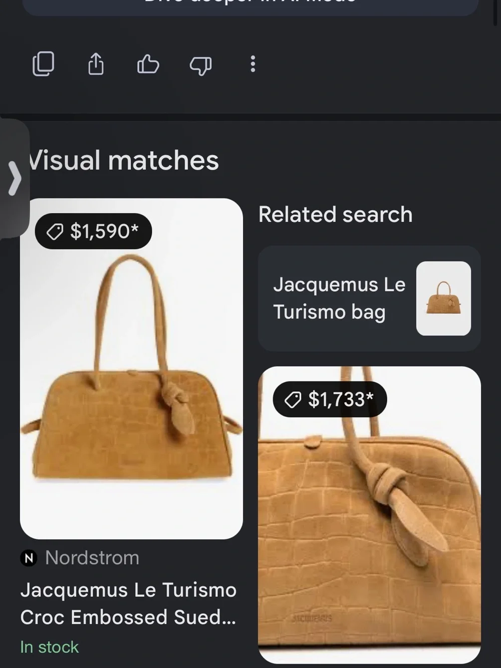 Jacquemus Tan Croc-Embossed Suede Shoulder Bag with Knot Detail - Picture 3 of 7